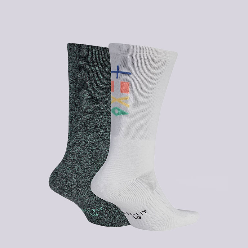 мужские зеленые носки Nike SB Skateboarding Crew Socks (2 Pair) SX6855-901 - цена, описание, фото 2